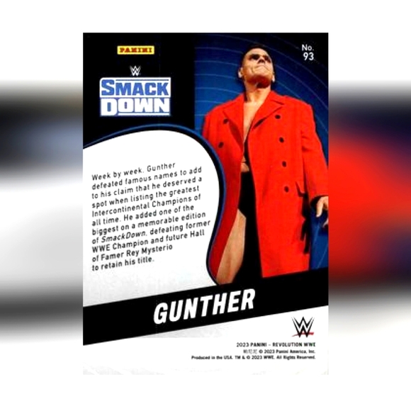 Gunther 🔥 WWE Wrestling Trading Card 🏆 WWE Champion 🔥 The Ring General - Picture 2 of 2